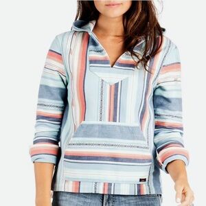 Striped Women's Hoodie - Blue and Pink